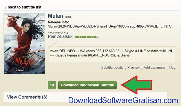 Download subtitle indonesia